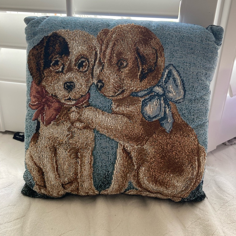 Cross Stitch Adorable Puppy Pillow